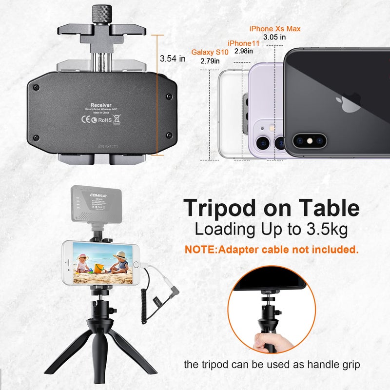 COMICA Wireless Microphone for Smartphone, Comica CVM-WS50(H) Handheld Microphone for iPhone/Android Phones Interview, Professional Recording Mic for Sing Video Vlog YouTube TikTok Facebook Livestream - Image 4